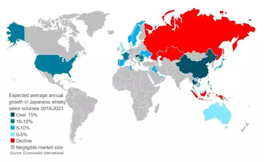 日本威士忌销量以年均9%的速度增长