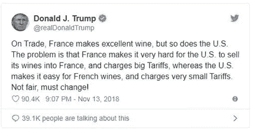 美国对法国葡萄酒增税，却不对意大利葡萄酒增税
