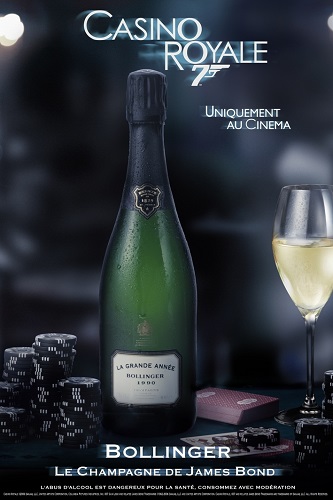 为庆祝《007：幽灵党》的到来，堡林爵推出顶级年份香槟